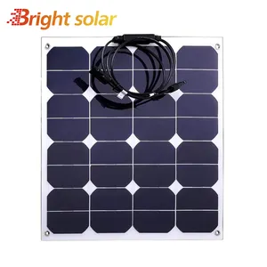 Energia Solar brilhante 50w 18v Sunpower Painel Solar Flexível para o barco rv camping