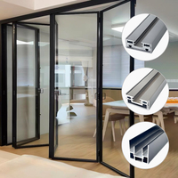 Portes pliantes intérieures sur mesure, système 40, portes pliantes en verre aluminium, profilés fins extrudés