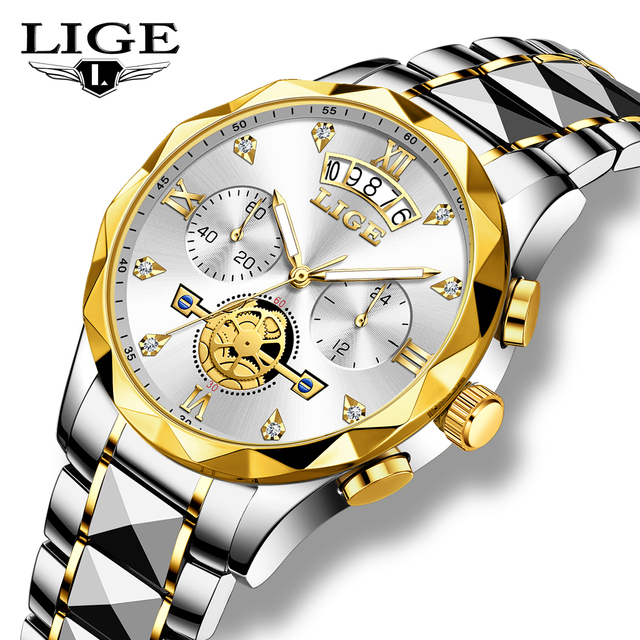 LIGE Fashion Mens Watch Luxury Business Waterproof Sports Quartz Wristwatches Luminous Date Casual Watches Men Reloj Hombre