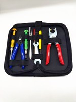 Feiyan Nouveau Kit d'outils de pose de cordes de badminton avec embout en caoutchouc, protecteur de cordes, pince à embout évasé à pression à froid, Modèle 002