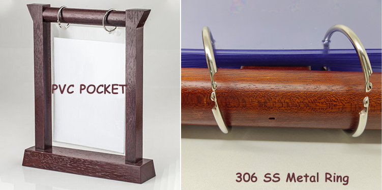 Wooden Menu Card Sign Holder Desktop Table Top Display Menu Holder