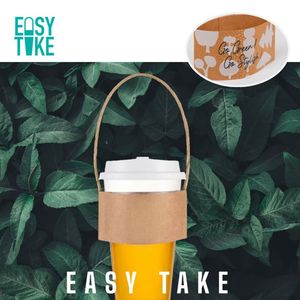New Product Coffee Paper <b>Cup</b> Sleeve with Handle Waterproof Eco-Friendly Biodegradable Superior Quality Support Holder - Product Image 5