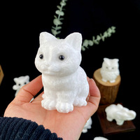 Prix de gros : Artisanat animalier en cristal d'éléphant en jade blanc, sculpté à la main en pierre précieuse naturelle