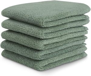 Sage Màu Sắc 5Pcs Một Bộ Bé Khăn Lau Làm Từ Tre Bông Với Siêu Cảm Giác Mềm Mại Cho Bé Tắm Nhà Du Lịch Sử Dụng - Product Image 2