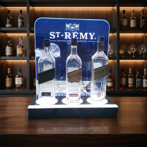 Présentoir à alcool de luxe, vitrine à bouteilles en acrylique personnalisée avec éclairage LED pour les magasins de détail et les bars - Product Image 3