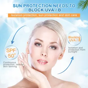 Protetor solar de cuidados faciais oem, creme solares para clareamento da pele, tinta, hidratante, para cuidados com o sol