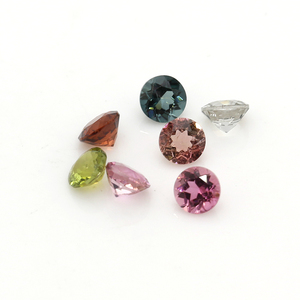 Gema de turmalina Natural para fabricación de joyas, máquina de forma redonda de colores combinados, precio al por mayor - Product Image 3