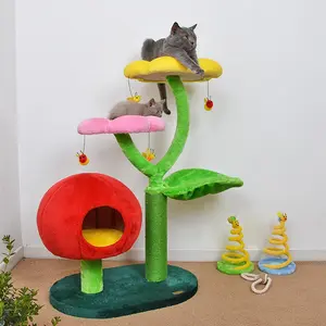 Promosi Kreatif Empat Lapisan Multifungsi Kolom Sisal Siam Bunga Surga Pohon Kucing