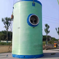 Station de relevage des eaux usées municipales intégrée, station de pompage en FRP, préfabriquée souterraine, avec moteur automatique PLC, garantie 1 an