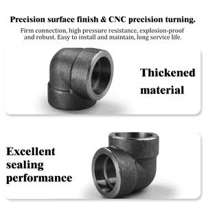 Coude à 90 degrés en acier au carbone forgé A105, prix usine, 3000 LB, raccord de tuyauterie DN15 à DN50 pour pipelines pétroliers, gaziers et vapeur - Product Image 2