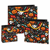 Sacs de courses personnalisés pour Halloween, sacs en papier cartonné blanc avec votre propre logo pour les cadeaux saisonniers, les fournitures de fête et l'emballage de détail