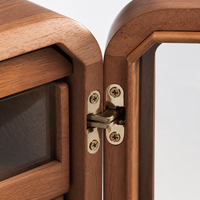 Humidor à cigares de luxe en bois d'ébène noir courbé avec hygromètre numérique et plateaux en cèdre espagnol, petite boîte à cigares mini