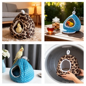 Nid chaud pour perroquet, maison en coton moelleux avec polaire épaisse - Cabane d'hiver pour se blottir et hamac pour cage, lit pour oiseaux, fournitures pour animaux <span class=keywords><strong>de</strong></span> compagnie - Product Image 3