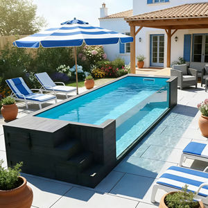 Piscine hors sol portable en fibre de verre, spa froid et chaud, piscine extérieure hors sol de 20 pieds ou 40 pieds - Product Image 5