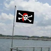 12x18 pouces Rouge Crossbone Pirate Drapeau Bateau Bannière Avec 2 D œillets 110G tricoté Polyester Matériel Intérieur Extérieur Décor