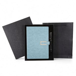 A5 Leather Journal <b>Notebook</b> Diary Gift <b>Set</b> <b>Pen</b> Red/Black/Blue Colors Thermal Binding Digital Printing 80 Printed Sheets Custom - Product Image 3