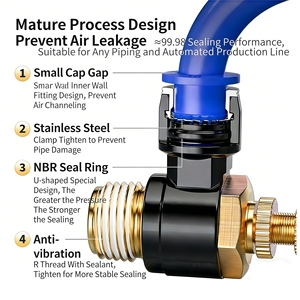 Raccord de tube en plastique SL <span class=keywords><strong>à</strong></span> insertion rapide, connecteur <span class=keywords><strong>pneumatique</strong></span> rapide avec corps en laiton et filetages BSP/BSPT/NPT, adapté <span class=keywords><strong>à</strong></span> l'automatisation. - Product Image 3