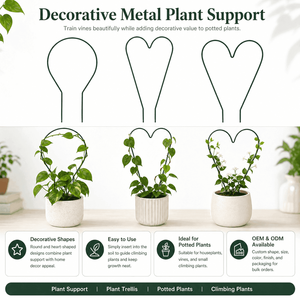 Supports <span class=keywords><strong>de</strong></span> plantes en métal personnalisés, forme ronde en cœur, treillis pour plantes grimpantes en pot, vente en gros pour plantes grimpantes - Product Image 3