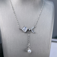 Collier pendentif Mlluki Moissanite en argent sterling 925, taille Asscher, 1 carat, carré, pour femme, motif cube de sucre, avec pompon
