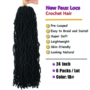 All'ingrosso NU finte Locs Crochet treccia capelli Extension 10-30 pollici sintetico di alta qualità trecce Pre-loop tinte a trama singola - Product Image 6