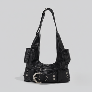 กระเป๋าสะพายไหล่ทรงโฮโบหนังกลับคุณภาพสูงสำหรับผู้หญิง กระเป๋าโฮโบหนังนิ่ม - Product Image 1