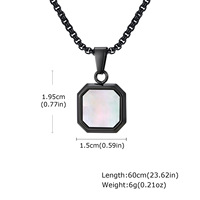 Collier en acier inoxydable 316L plaqué or de haute qualité, longue chaîne argentée, pendentif en turquoise noir