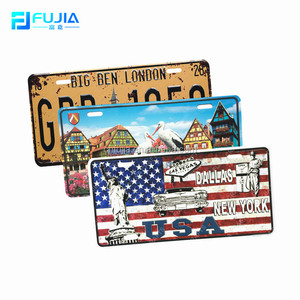Recuerdo de EE. UU. Vintage personalizado hogar Bar decoración en relieve Metal en blanco Original aluminio estaño coche Logo número matrícula del vehículo - Product Image 2