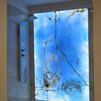 GOLDTOP OEM/ODM Onix Onice Onyx Marbre Bleu Onyx avec Panneau LED Rétroéclairé pour Mur de Fond Bleu Onyx