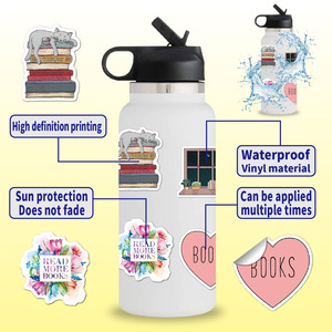 50 قطعة ملصقات كرتونية لفتيات يقرأن الكتب للديكور: لسكراب بوك، لابتوب، زجاجات، أكواب، أمتعة، هواتف، جرافيتي - Product Image 2