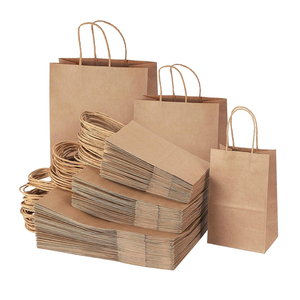 Túi giấy kraft tái chế thân thiện với môi trường, có quai xách màu nâu, dùng để đựng đồ ăn nhanh mang đi - Product Image 1