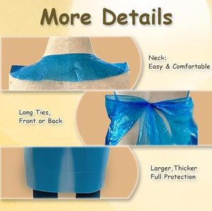 Disposable Isolation Gown, Apron Style Open <b>Back</b> Gown, Long Sleeve Thumb Loop, Blue Disposable Protective Gowns for Medical Dent - Product Image 6