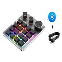Keyboard Gaming mekanis, Keyboard 16 tombol 3 tombol, kabel USB BT/pemrograman nirkabel, Keyboard Mini makro kustom Keypad Hot-swap