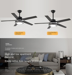 ใบพัดไม้ที่ทันสมัยสำหรับตกแต่งในร่ม DC 3CCT ห้องนอนห้องนั่งเล่นพัดลมติดเพดาน LED มีไฟ - Product Image 1