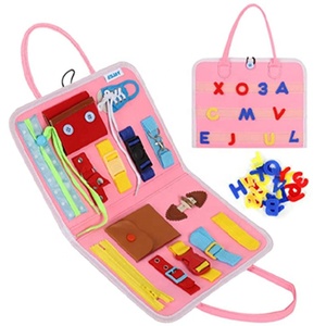 Nuevo <span class=keywords><strong>libro</strong></span> educativo de tablero ocupado para niños, juguetes de viaje sensoriales Montessori, tablero de aprendizaje de actividades, tablero ocupado de fieltro para niños pequeños - Product Image 3