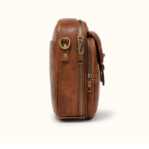 2025 nuevo bolso cruzado de diseño de moda Vintage para mujer hecho de cuero PU con cierre de cremallera logotipo personalizado impermeable y ligero - Product Image 5