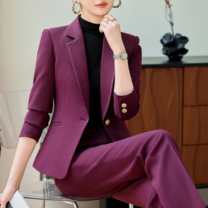 Women's Suit Set Long Sleeve Professional Formal Wear Office Lady Anti-Wrinkle Polyester Worsted 2025 Spring Autumn New Style - Product Image 4