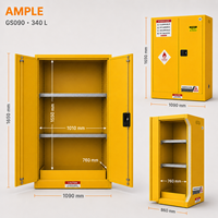 Armoire de stockage de liquides inflammables de 340 L (90 gallons), armoire de sécurité en acier jaune à double porte pour laboratoire, école, entrepôt, fournisseur B2B