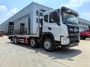 Camión de plataforma Dongfeng D3 6X4, con una escalera metálica en la parte trasera, utilizado para transportar mercancías y automóviles. - Product Image 3