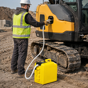 Portable Fuel Storage Tank with Integrated Fuel Transfer <b>Pump</b> Portable Fuel <b>Pump</b> and Tank Combo with USB and AC Power Supply - Product Image 6