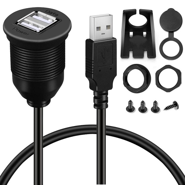 Dual USB Female Jack to USB Male Audio Extension Automotive  Cable