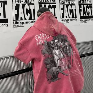 Cotton Washed Vintage Round Neck <b>Sweatshirt</b> for <b>Men</b> in Spring and Autumn, American Style Long Sleeved, 450 Pound Pure Cotton - Product Image 2