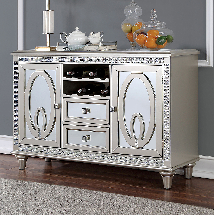 Silver + Mirror + Solid Wood