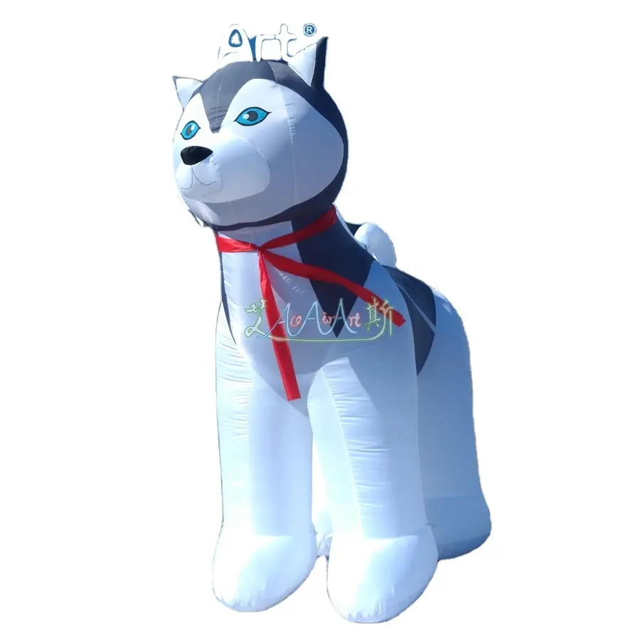 Benutzer definierte aufblasbare Husky Dog Model Dog Figur Ballon mit Free Air Blower für Weihnachts dekoration