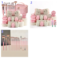 40 PCs Kit de maquillage Set Pinceaux de maquillage professionnels Collection éponges et poches cosmétiques de voyage Fond de teint intégral