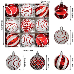 Boules de Noël personnalisées, design coloré, décorations de Noël suspendues, boules de 6 cm, ensemble de cadeaux, décoration de Noël, Bolas De Navidad - Product Image 3