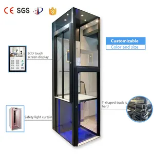 Pitless Residential Home Elevator Brand Stainless Steel 304 3 Stop Villa Elevator