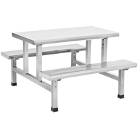 Ensemble de tables et chaises de restauration rapide en acier inoxydable CosBao pour cuisine commerciale, design moderne argenté, tailles personnalisables pour hôtel, école