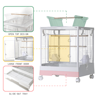 Venta caliente jaula de pájaros jaula de hierro para loros transparente de pie jaula de periquito de vuelo para cacatúas mejilla Conure Lovebird Budgie