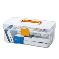 Boîte de rangement en plastique multifonctionnelle rectangulaire portable moulée par injection avec poignée pour câbles de données et accessoires 3C