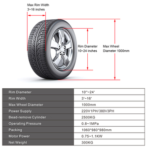 GATmatic - <span class=keywords><strong>Cambiador</strong></span> de Neumáticos Portátil de Alta Calidad para Automóviles, Herramienta Eléctrica de Reparación de Neumáticos Totalmente Automática, Diámetro Máximo de Rueda de 1000 mm, 1.1 kW - Product Image 3